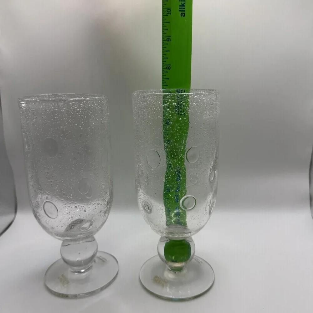 Southern Living Bella Luna Water Goblets/Glasses Bubble Glass 7.25